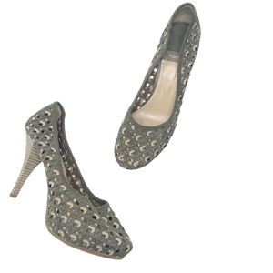 Baldan Green Suede Round Toe Pumps Size 8.5